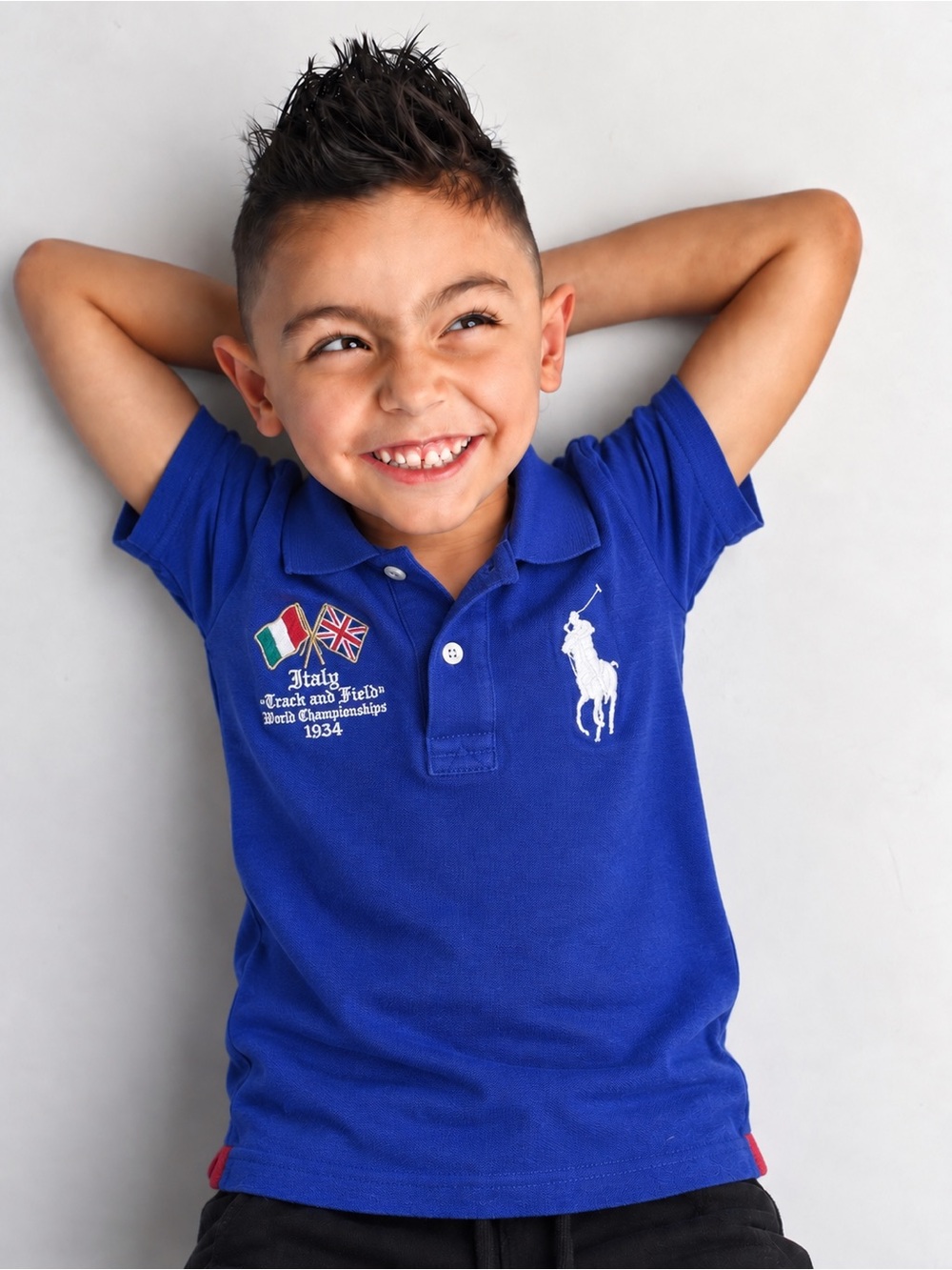 Vintage Polo Ralph Lauren Italy Track & Field Polo Shirt Blue 2T Toddler